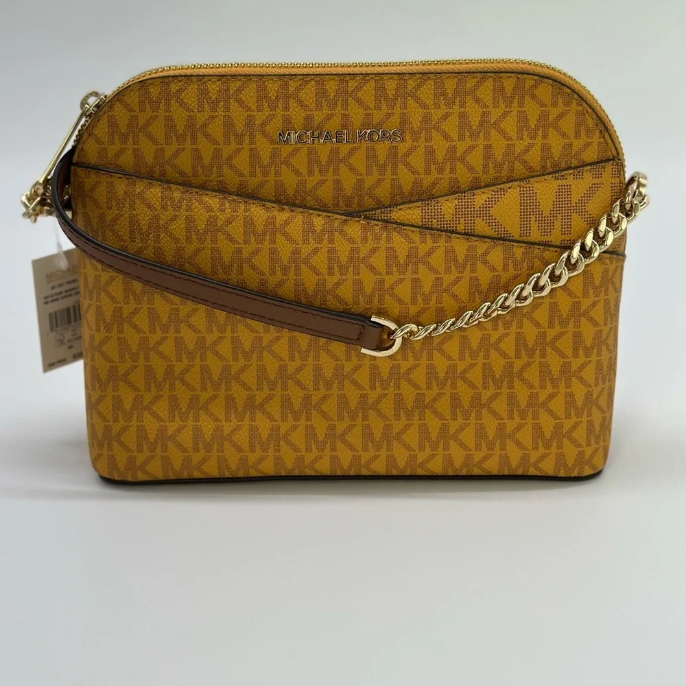 Michael Kors Gold Monogram Crossbody Bag